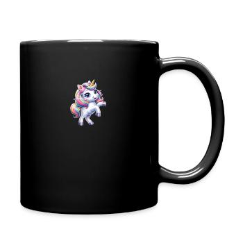 Kleines Einhorn - Tasse einfarbig - Schwarz - Rechts