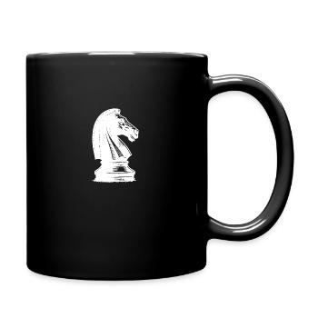 Chessboard with chess pieces king and pawns - Full Colour Mug - black - Right