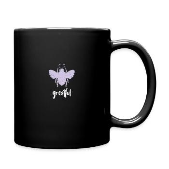 Purple Pastel Bee Greatful Bee Be Greatful - Full Colour Mug - black - Right