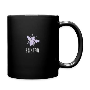 Purple Pastel Bee Greatful Bee Be Greatful - Full Colour Mug - black - Right