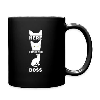 Here comes the boss chat amoureux des chats - Mug uni - noir - Droite