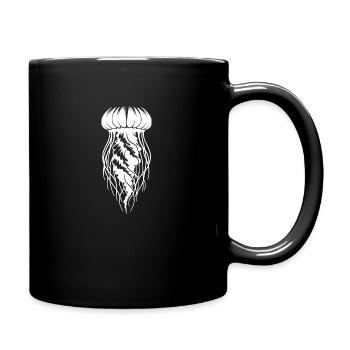 comb jellyfish hovering Medusa - Full Colour Mug - black - Right