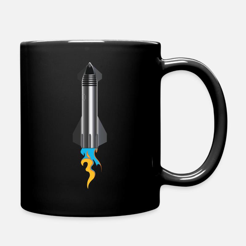 Raumschiff Aufkleber - Tasse einfarbig - Schwarz