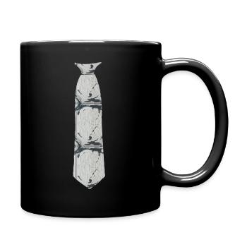 Gray Tie Pattern Smudging Style - Printed - Full Colour Mug - black - Right