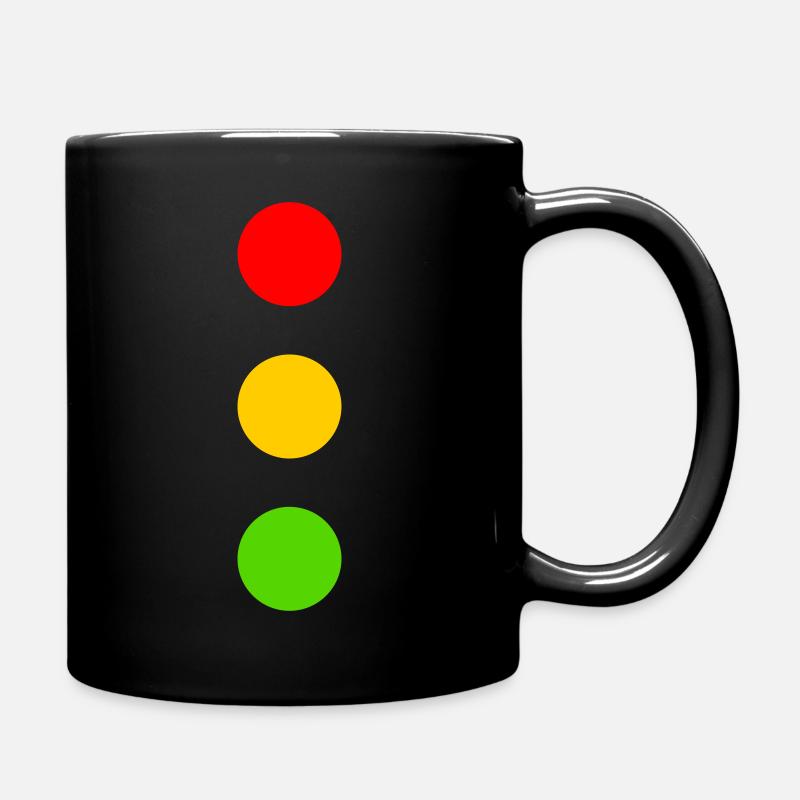 Ampel Kostüm Rot Gelb Grün Punkte Karneval - Tasse einfarbig - Schwarz