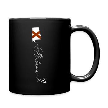 Alabama Flag Croix Sautoir Rouge Fierté Sud USA - Mug uni - noir - Droite