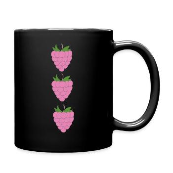 Motif trio framboises - Mug uni - noir - Droite