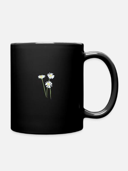 Blumen Blume Blau - Tasse einfarbig - Schwarz