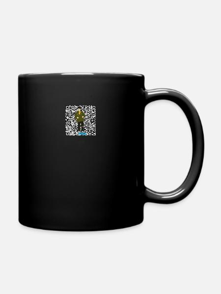 QR-Code Mann - Tasse einfarbig - Schwarz