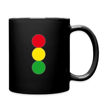 Traffic light red yellow green - Full Colour Mug - black - Right