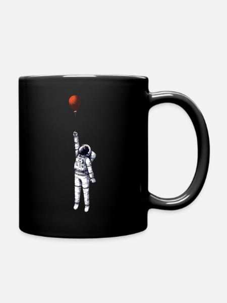 Astronaut Ballon Skizze - Tasse einfarbig - Schwarz