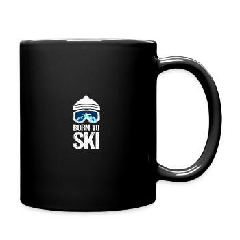BORN TO SKI Hiver Sports d’hiver Idée cadeau - Mug uni - noir - Droite