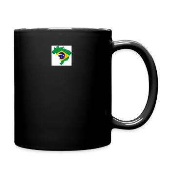 The Brazilian flag in country shape - Full Colour Mug - black - Right