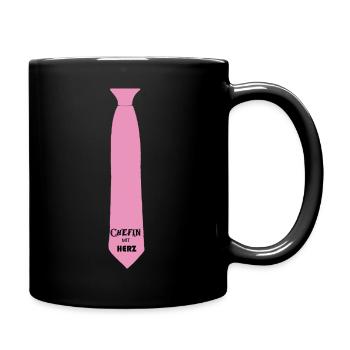 cravate rose patron coeur - Mug uni - noir - Droite