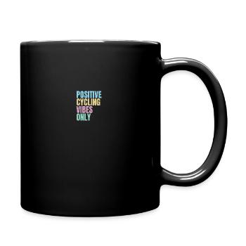 positive cycling vibes only - Full Colour Mug - black - Right