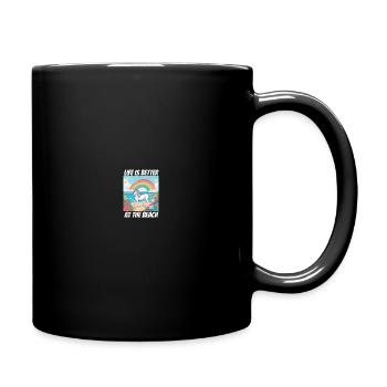 La vie est plus belle à la plage Licorne - Mug uni - noir - Droite