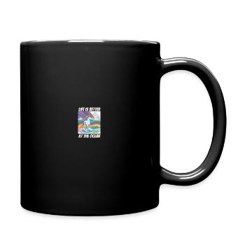 La vie est meilleure à la licorne de l’océan - Mug uni - noir - Droite