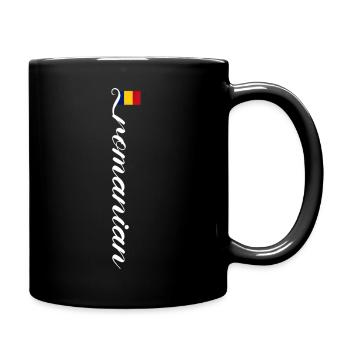 Drapeau de la Roumanie Lignes Silhouette Roumanie - Mug uni - noir - Droite