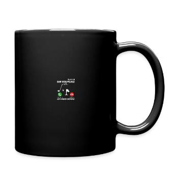 Golfer Golfplatz golfen anrufen Spruch - Tasse einfarbig - Schwarz - Rechts