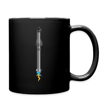 Raumschiff Super Heavy startet - Tasse einfarbig - Schwarz - Rechts