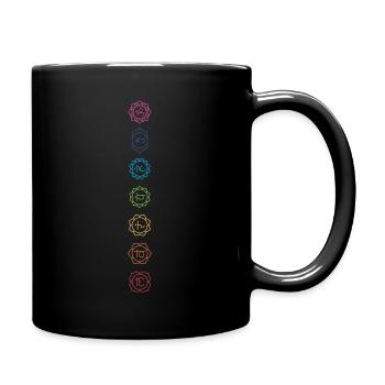 Blumen Chakren Chakra Meditation Zen - Tasse einfarbig - Schwarz - Rechts