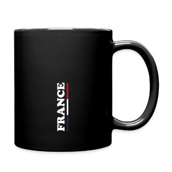 FRANKREICH Flagge und Emblem von Frankreich. Ertragen - Tasse einfarbig - Schwarz - Rechts