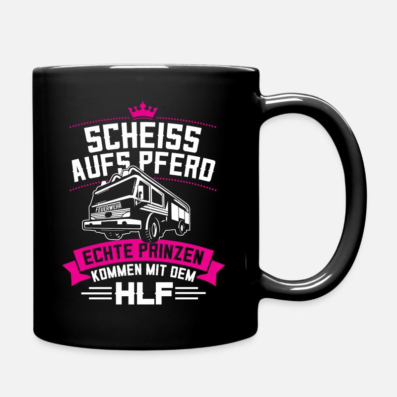 Feuerwehr HLF - Tasse einfarbig - Schwarz