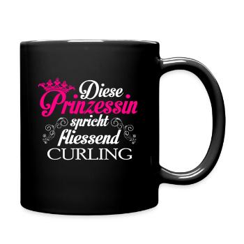 Curling - Prinzessin - Tasse einfarbig - Schwarz - Rechts