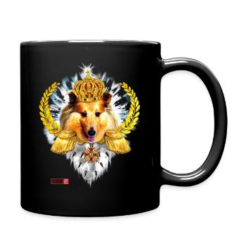 Sheltie King Queen Hund Lorbeerkranz Krone Orden - Tasse einfarbig - Schwarz - Rechts