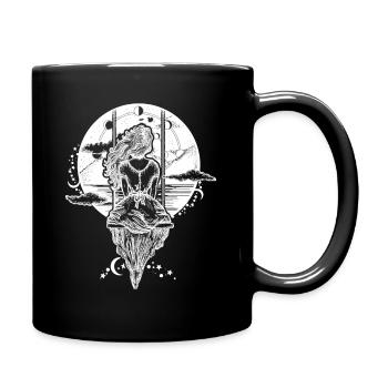 Kunst Frau Schaukel Tattoo Geschenk - Tasse einfarbig - Schwarz - Rechts