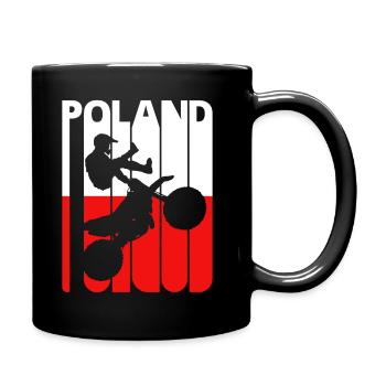 Vintage Retro Polish Flag. Poland.Sports.Motocross - Full Colour Mug - black - Right