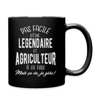 Pas facile d'être agriculteur et légendaire - Mug uni - noir - Droite