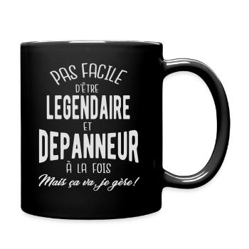 Pas facile d'être depanneur et légendaire - Mug uni - noir - Droite
