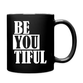 Beautiful beautiful wonderful w - Full Colour Mug - black - Right
