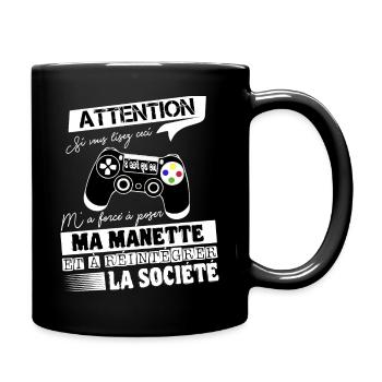 Gameur Shirt • Jeux de Video • Manette Cadeaux - Mug uni - noir - Droite