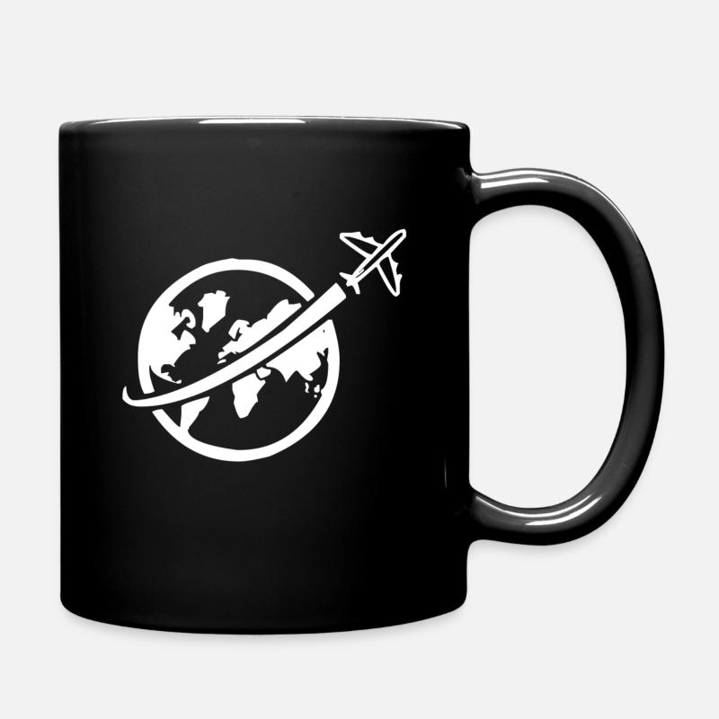 Flying around the world - Tasse einfarbig - Schwarz