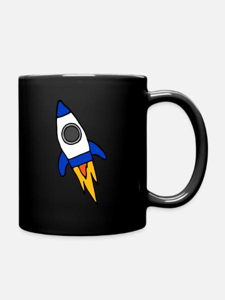 Blaue Rakete Comic - Tasse einfarbig - Schwarz