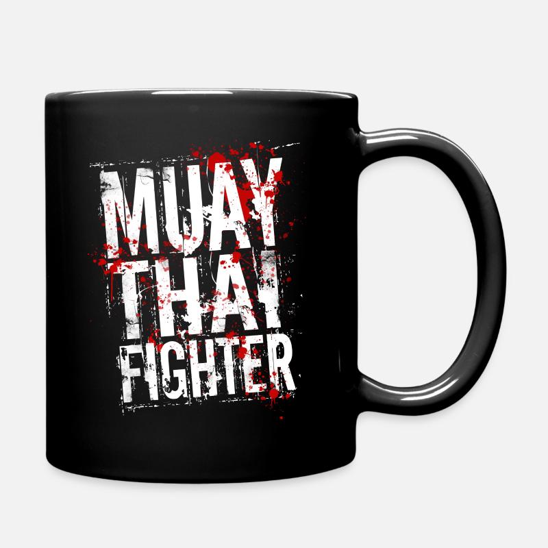 Muay Thai fighter white - Full Colour Mug - black