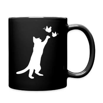 playing cat cute cat gift kitten - Full Colour Mug - black - Right