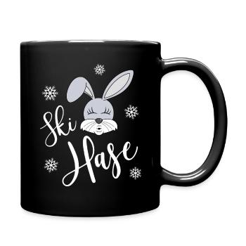 Skihase - Tasse einfarbig - Schwarz - Rechts