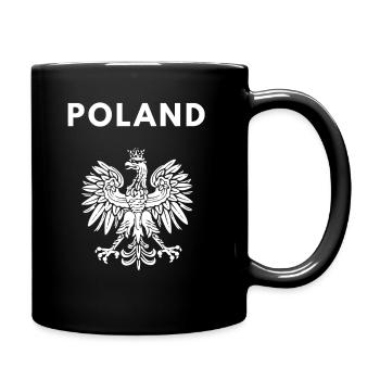 Poland flag emblem football sport country - Full Colour Mug - black - Right