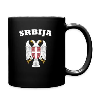 Serbie Srbija Adler Armoiries Drapeau Amour Football - Mug uni - noir - Droite