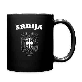 Serbie Srbija Adler Armoiries Drapeau Amour Football - Mug uni - noir - Droite