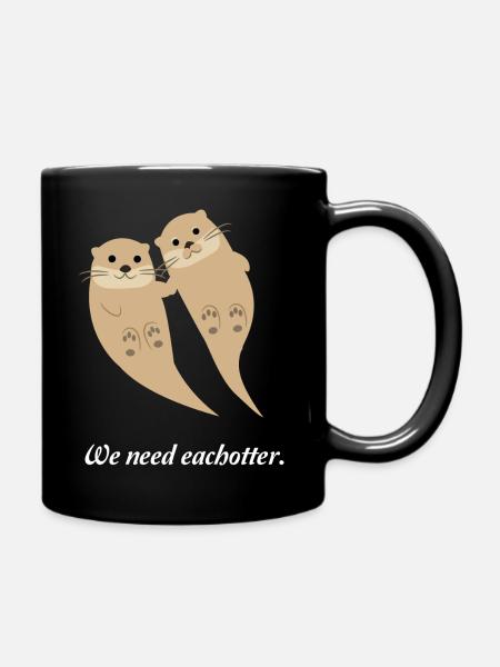Idée cadeau couple Loutre pour la Saint Valentin - Mug uni - noir