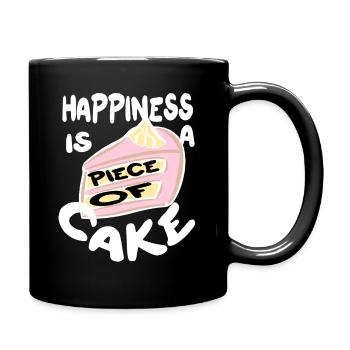 happiness cake cake gift - Full Colour Mug - black - Right