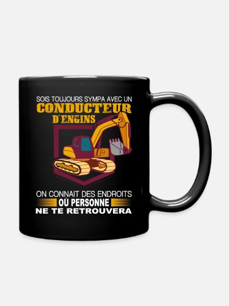 Conducteur d´engins Shirt - Mug uni - noir