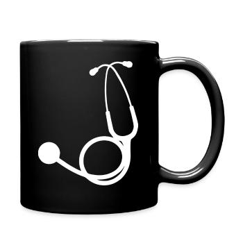 Le stéthoscope | Stethoscope white - Mug uni - noir - Droite