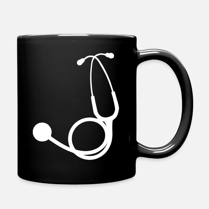Stethoscope white | Stethoscope white - Full Colour Mug - black