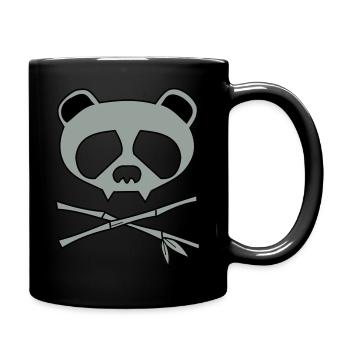 panda skull - Tasse einfarbig - Schwarz - Rechts