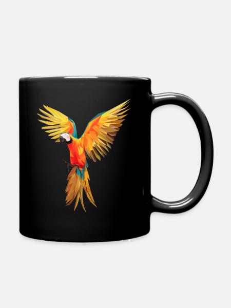 Perroquet plumes aras oiseau oiseaux ailes perroquet oiseau - Mug uni - noir